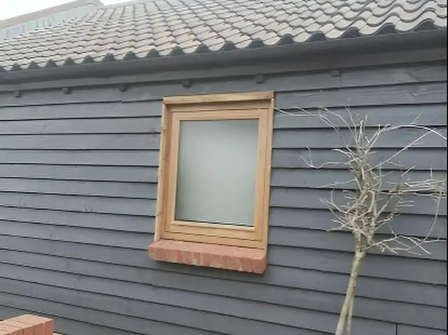 Fixed timber window with obscured glazing